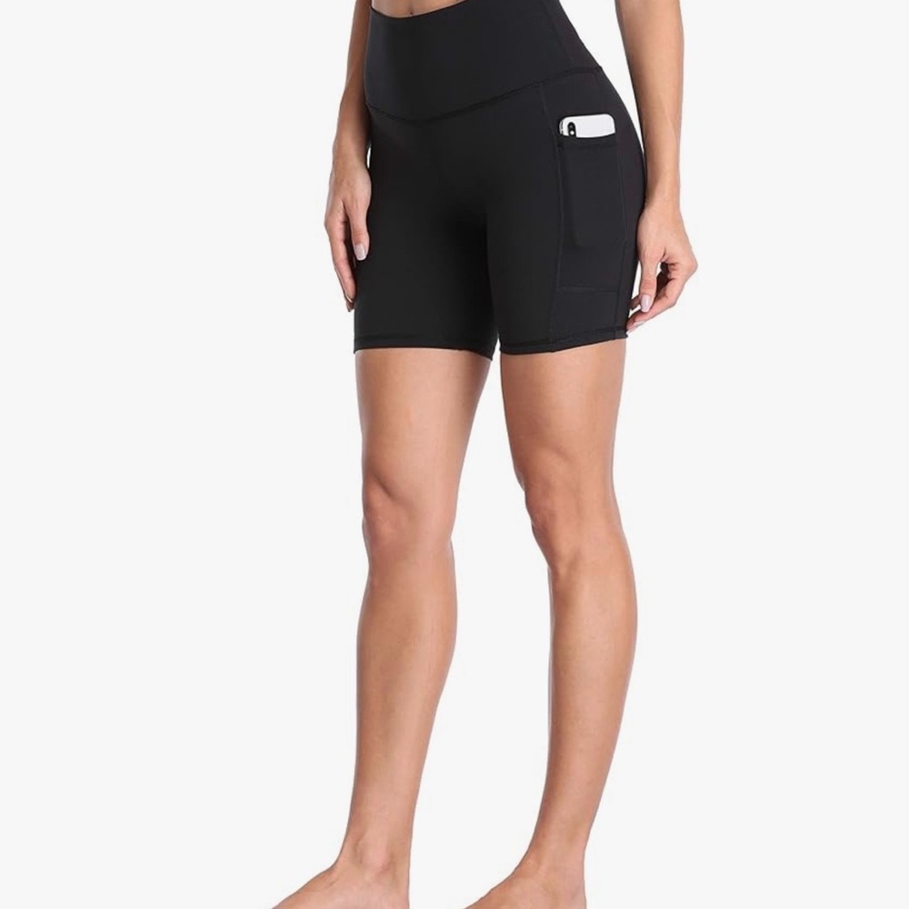 High-Waisted Black Bike Shorts for Women